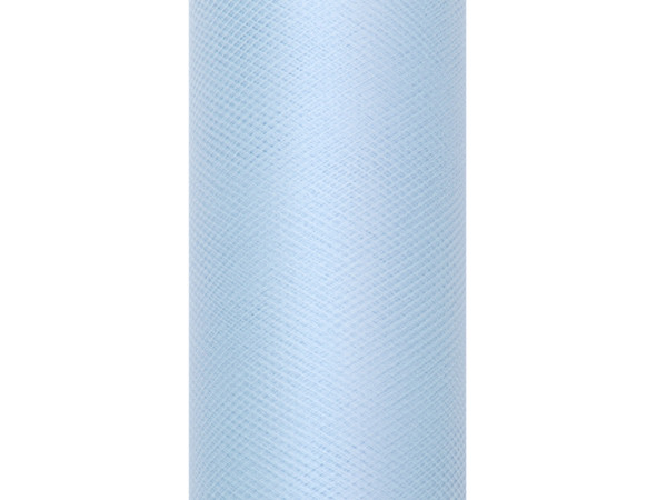 Svatební tyl, šíře 15 cm - světle modrá ( 9 m / rol )
