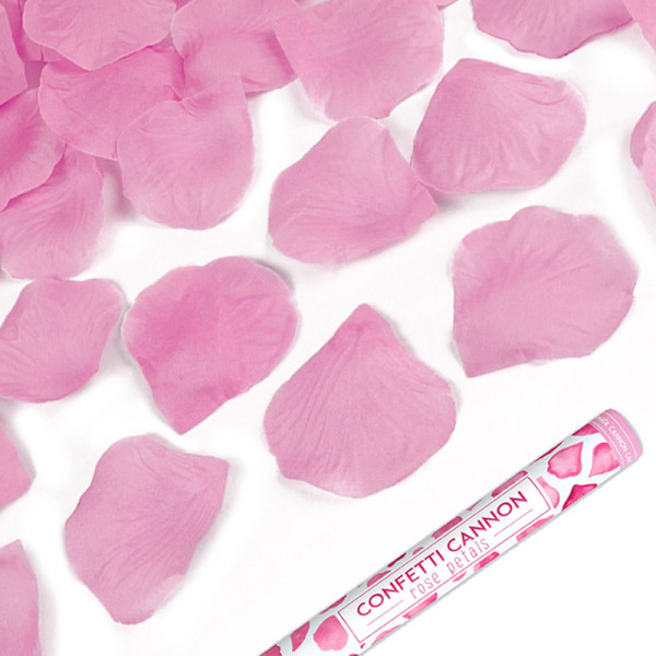 Vystřelovací konfety 60 cm - růžové plátky růží ( 1 ks )