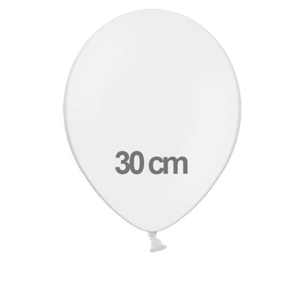 Balonek pastelový - Ø30 cm - bílá (10 ks/bal)