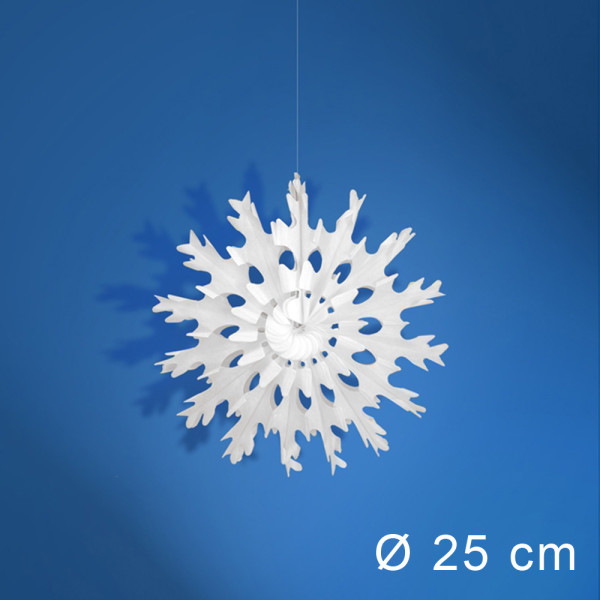 Vánoční 3D dekorace z papíru - Sněhová rozetka Ø 25cm