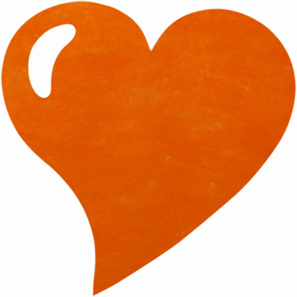 Svatební prostírání z vlizelínu - srdce 38x38cm - oranžová (50ks/bal)