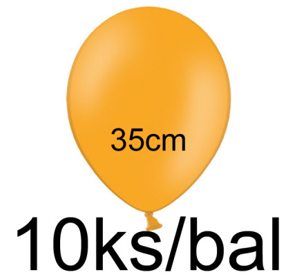 Balonek pastelový - Ø35 cm - oranžová (10 ks/bal)